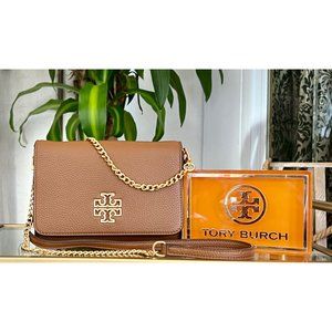 TORY BURCH AUTHENTIC BROWN/TAN BRITTEN HANDBAG